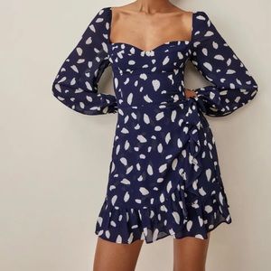 Reformation Petite Cammi Dress Splatter Moray print PETITE.